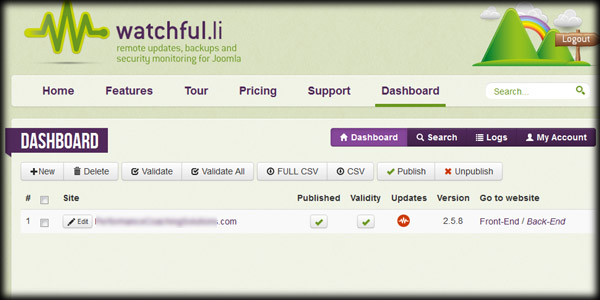 Watchful service for Joomla