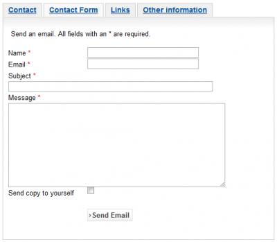 Standard Joomla contact form