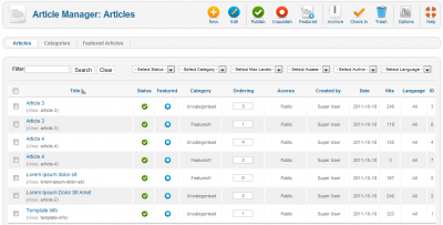Joomla Article Manager