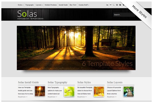 Joomlage Publishes Solas Theme for Corporate and Personal Sites